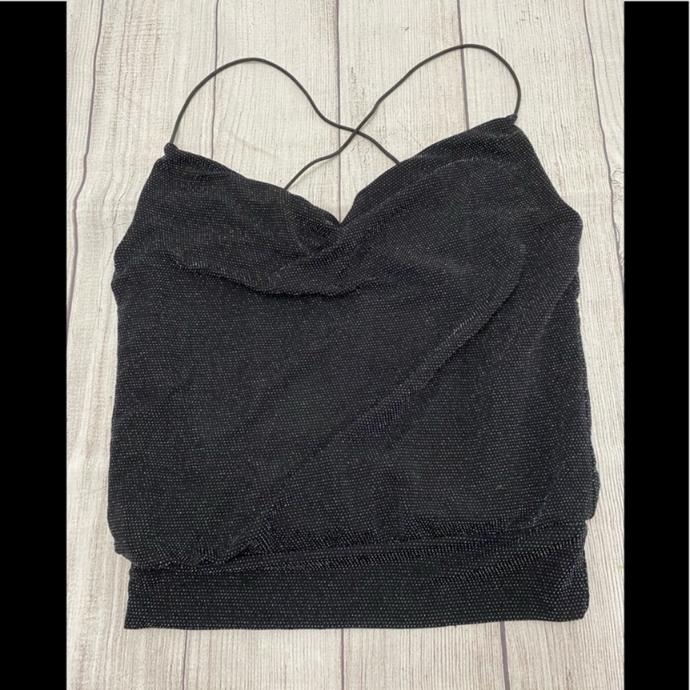 NWT Women’s Crave Fame Black Strap Top Size Medium.